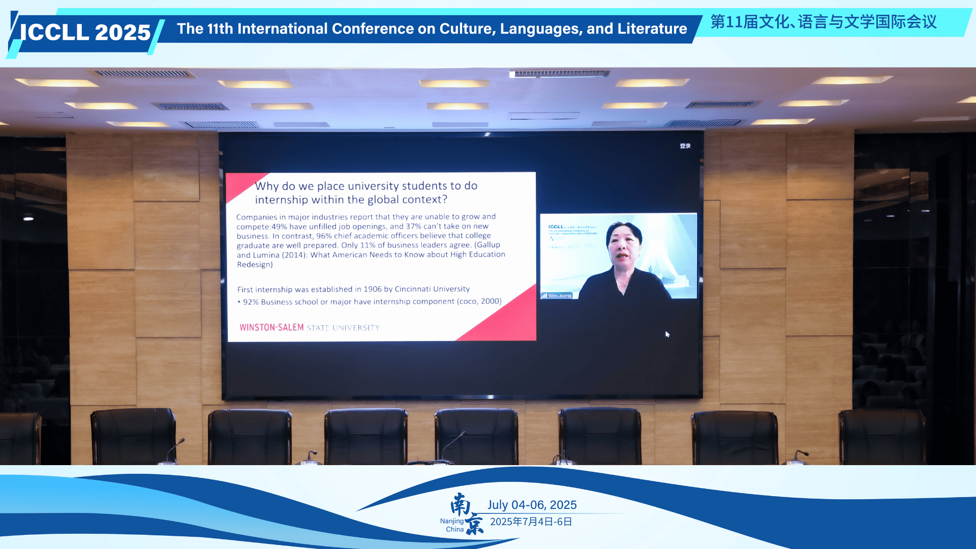 Prof. Wen Xiong presenting online