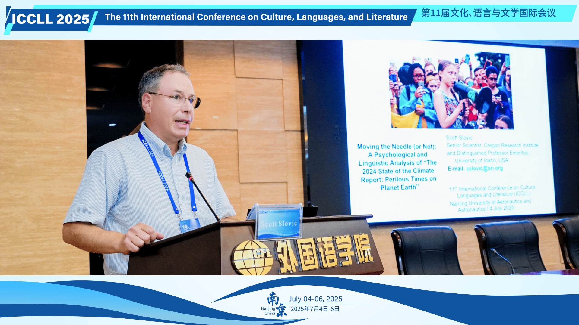 Dr. Scott Slovic giving keynote speech