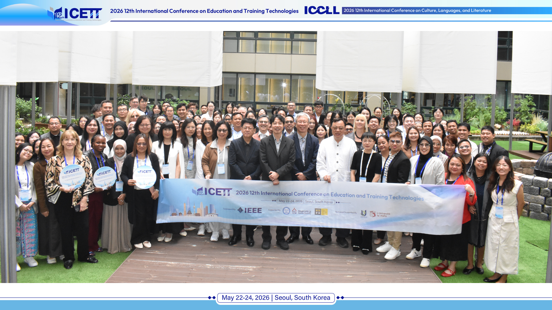 Conference group photo with attendees from around the world